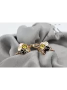 Original Vintage 14K Rose Gold Yellow Peridot Earrings Vintage Jewlery vec028r